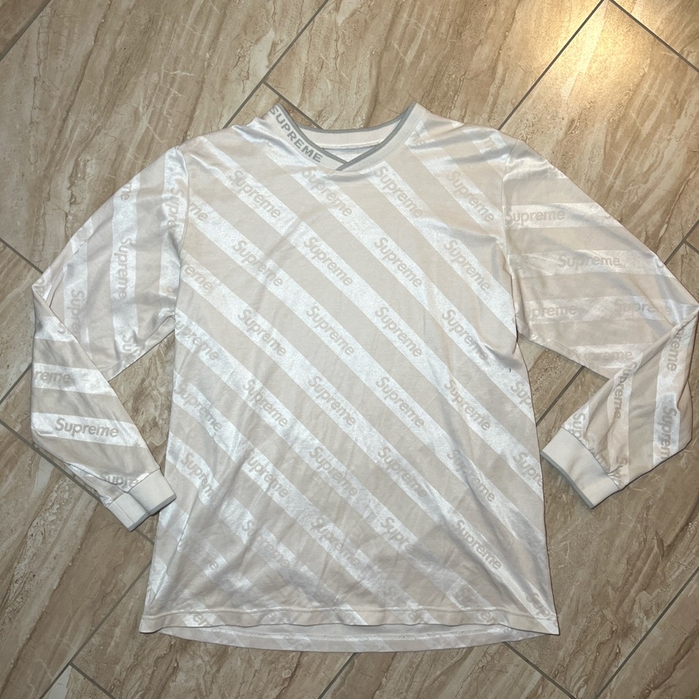 Rare Supreme Diagonal Logo Soccer Long Sleeve